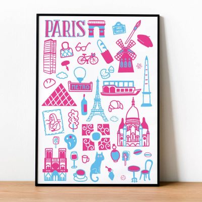 Lámina de Ilustración de Paris. Láminas para decorar tu hogar.