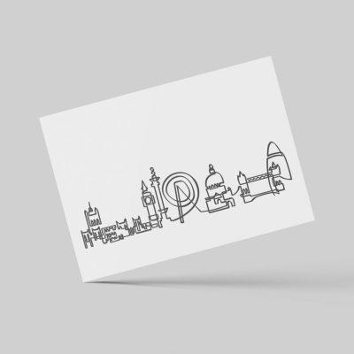 Postal il·lustrada de skyline de Londres